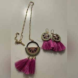 I.N.C. International Concepts Watermelon Chunky Necklace & Earrings Rhinestone